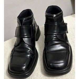 PiPer Italian Black Leather Chelsea Boots with hook and loop fastener  EU 43